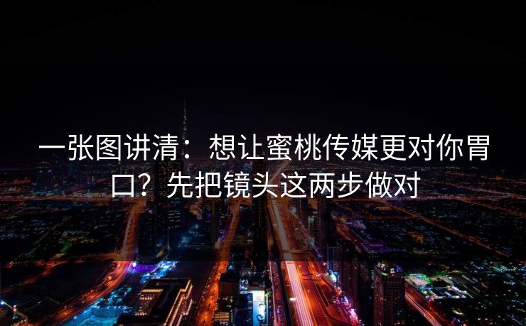 一张图讲清:想让蜜桃传媒更对你胃口?先把镜头这两步做对
