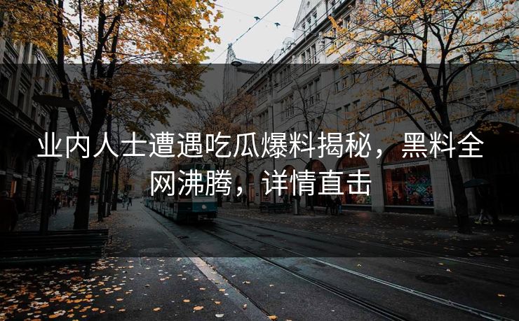 业内人士遭遇吃瓜爆料揭秘，黑料全网沸腾，详情直击