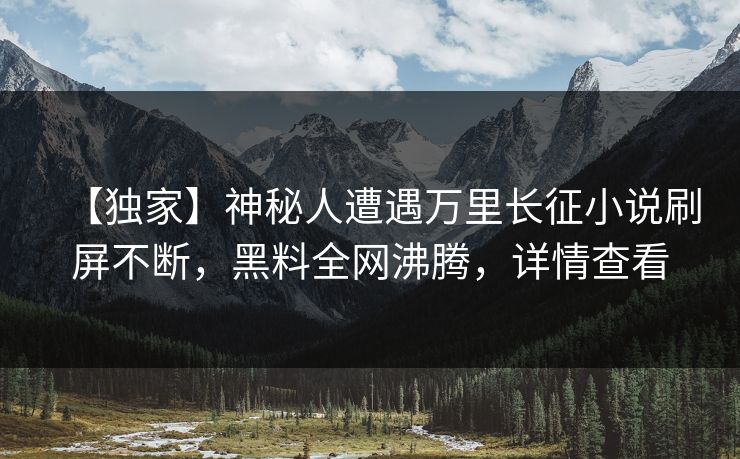 【独家】神秘人遭遇万里长征小说刷屏不断，黑料全网沸腾，详情查看
